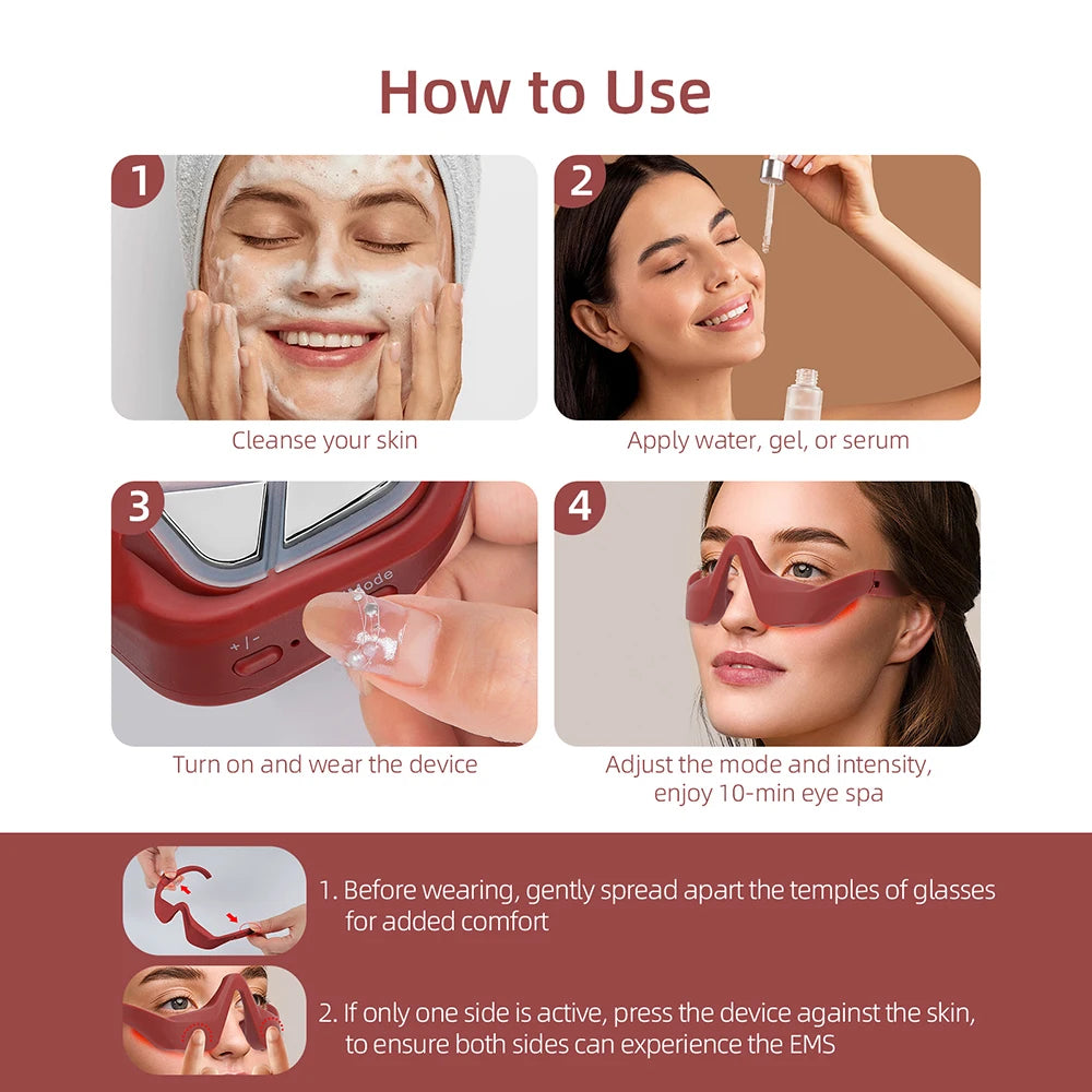 EMS Red Light Eye Massager - Dark Circles & Wrinkle Reduction - Features | Alpha Medical Care