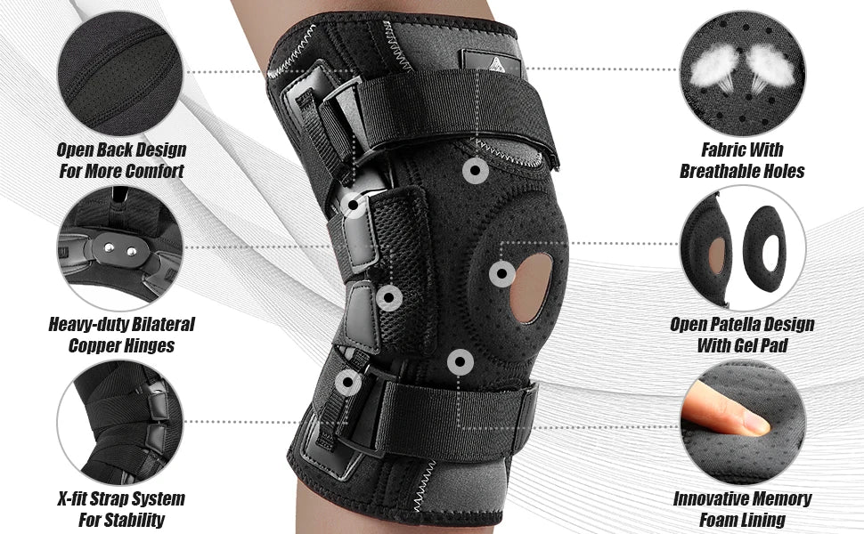 NEENCA Hinged Knee Brace - Side Stabilizers Support - View 8 | Alpha Medical Care