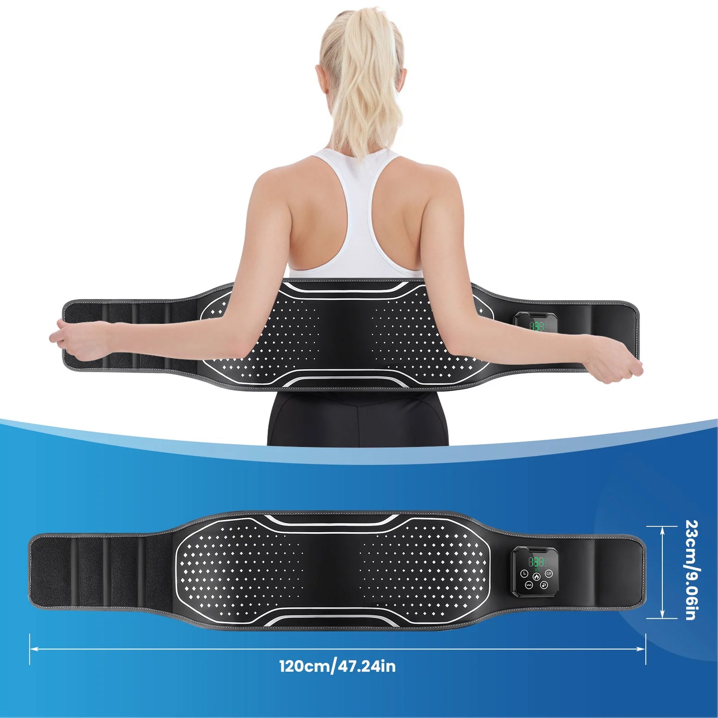Electric Lumbar Massager - Heated Vibration Back Brace - View 17 | Alpha Medical Care