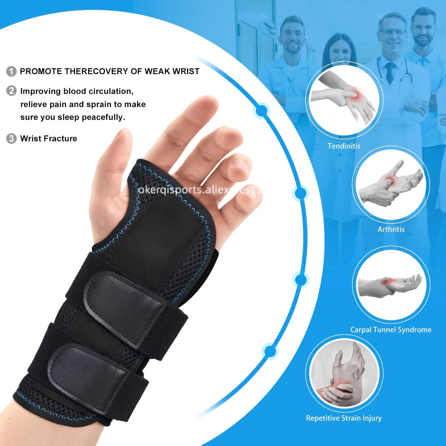 Adjustable Wrist Support Brace - Fitness & Pain Relief - Detail View | Alpha Medical Care