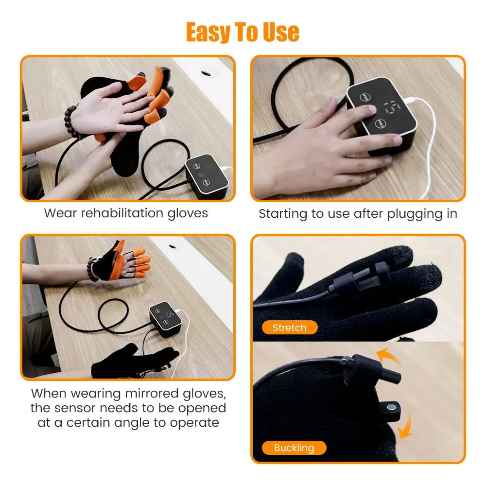 Rehabilitation Robot Gloves - Mirror Training Device - Side View | Alpha Medical Care