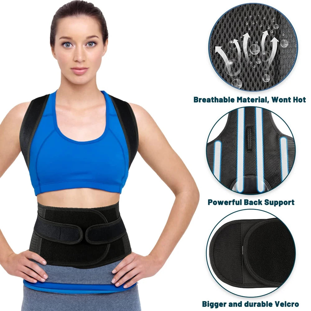 Back Brace Posture Corrector - Scoliosis & Hunchback Support - Back View | Alpha Medical Care