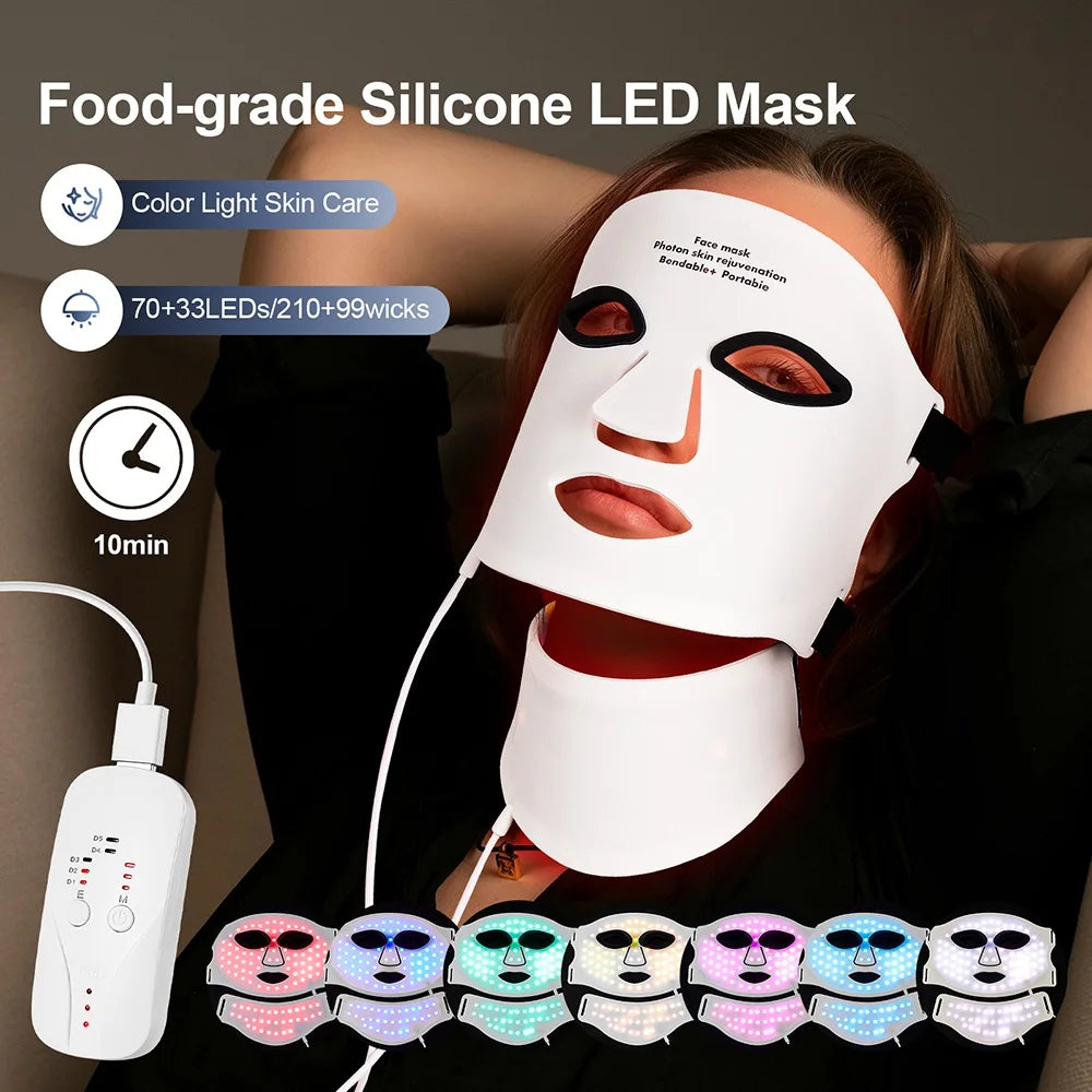 Foreverlily LED Face & Neck Mask - 7 Colors 3D Flexible | Alpha Medical Care