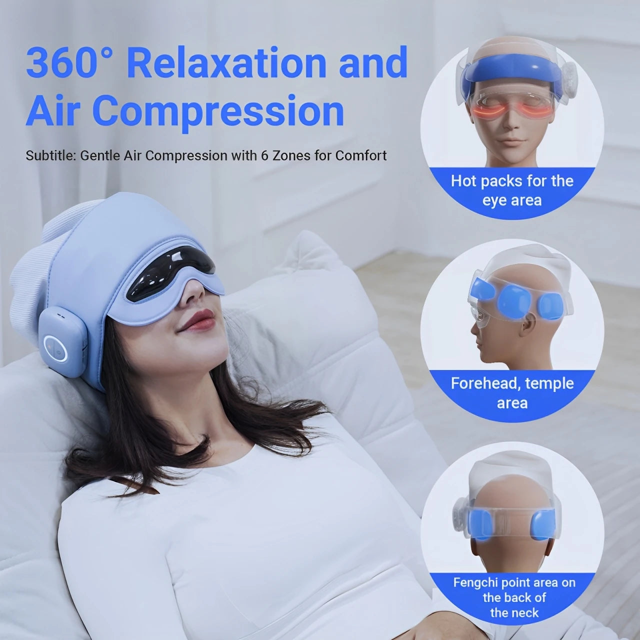 Head & Eye Massager - Heat, Fatigue & Stress Relief - Detail View | Alpha Medical Care
