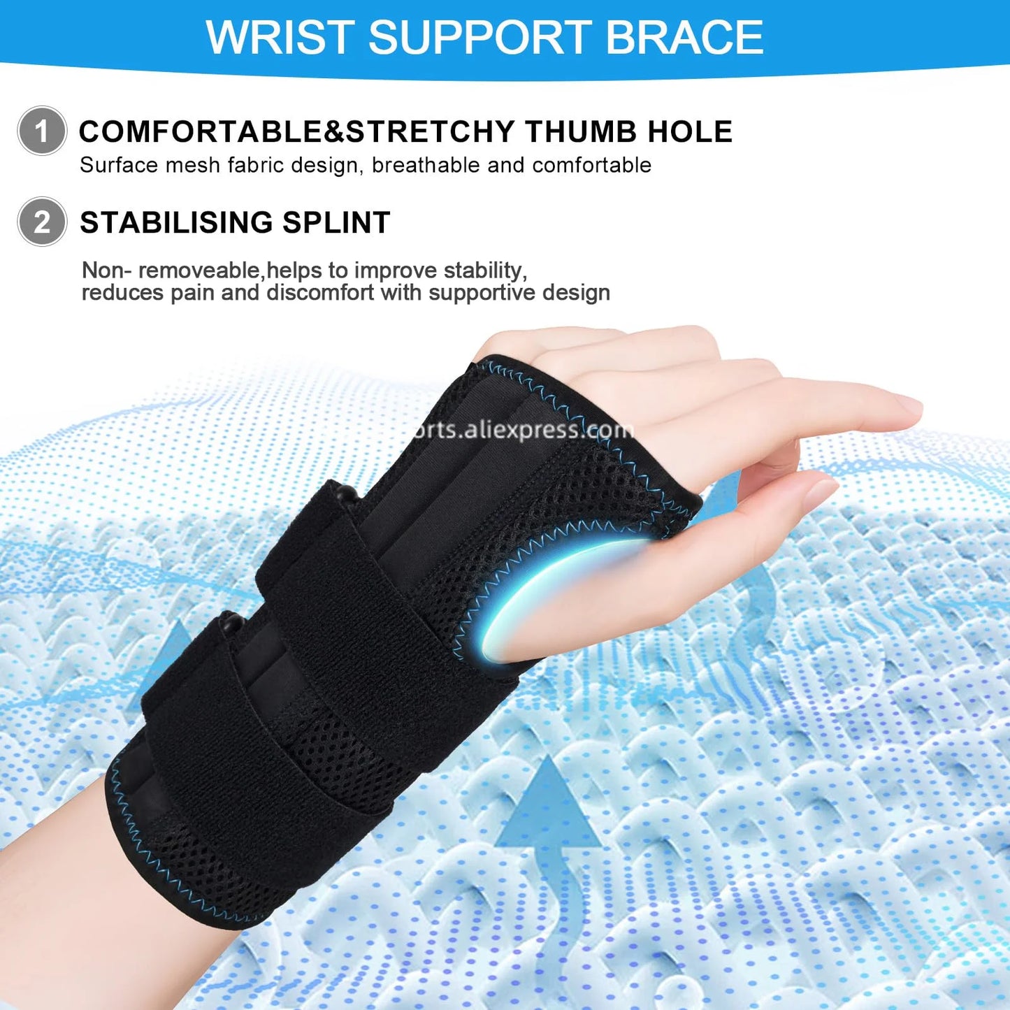 Adjustable Wrist Support Brace - Fitness & Pain Relief - Side View | Alpha Medical Care