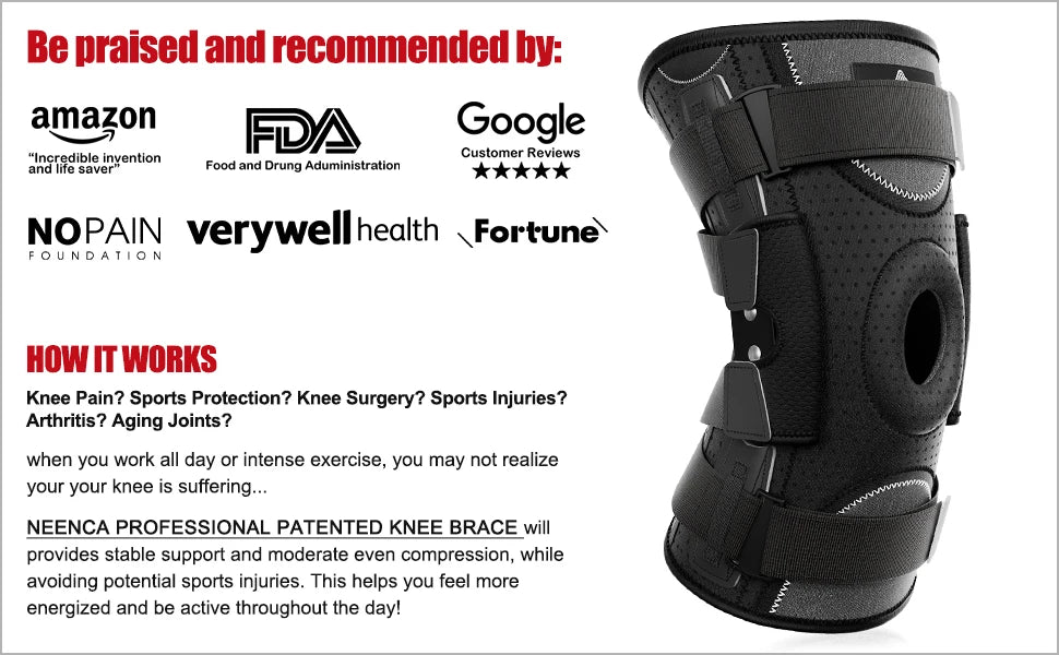 NEENCA Hinged Knee Brace - Side Stabilizers Support - View 10 | Alpha Medical Care