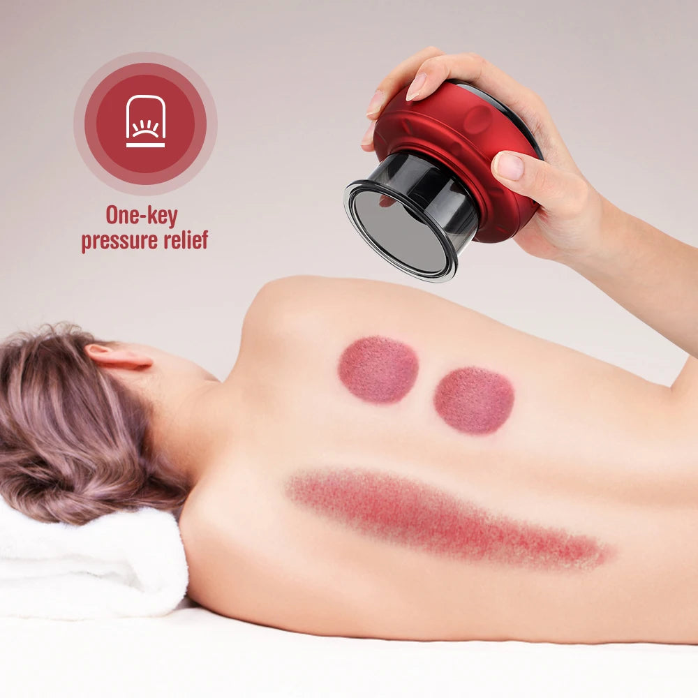 Smart Electric Vacuum Cupping Device Body Scraping Massager Heating Suction Cup Device Physical Fatigue Relief Health Care