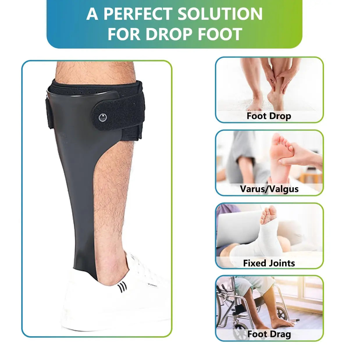 AFO Drop Foot Brace - Ankle Foot Orthosis for Men & Women - In Use | Alpha Medical Care