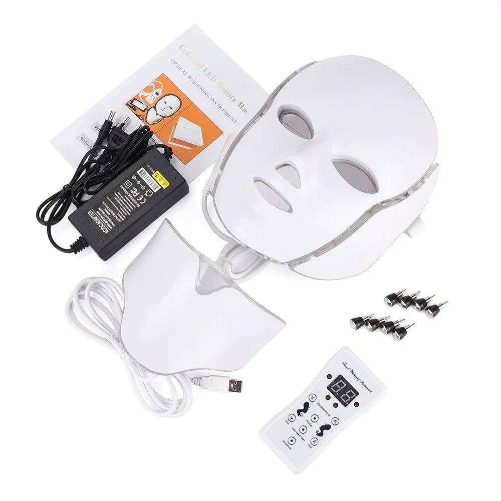 LED Facial Mask with Neck - 7 Colors Photon Anti-Aging - Features | Alpha Medical Care
