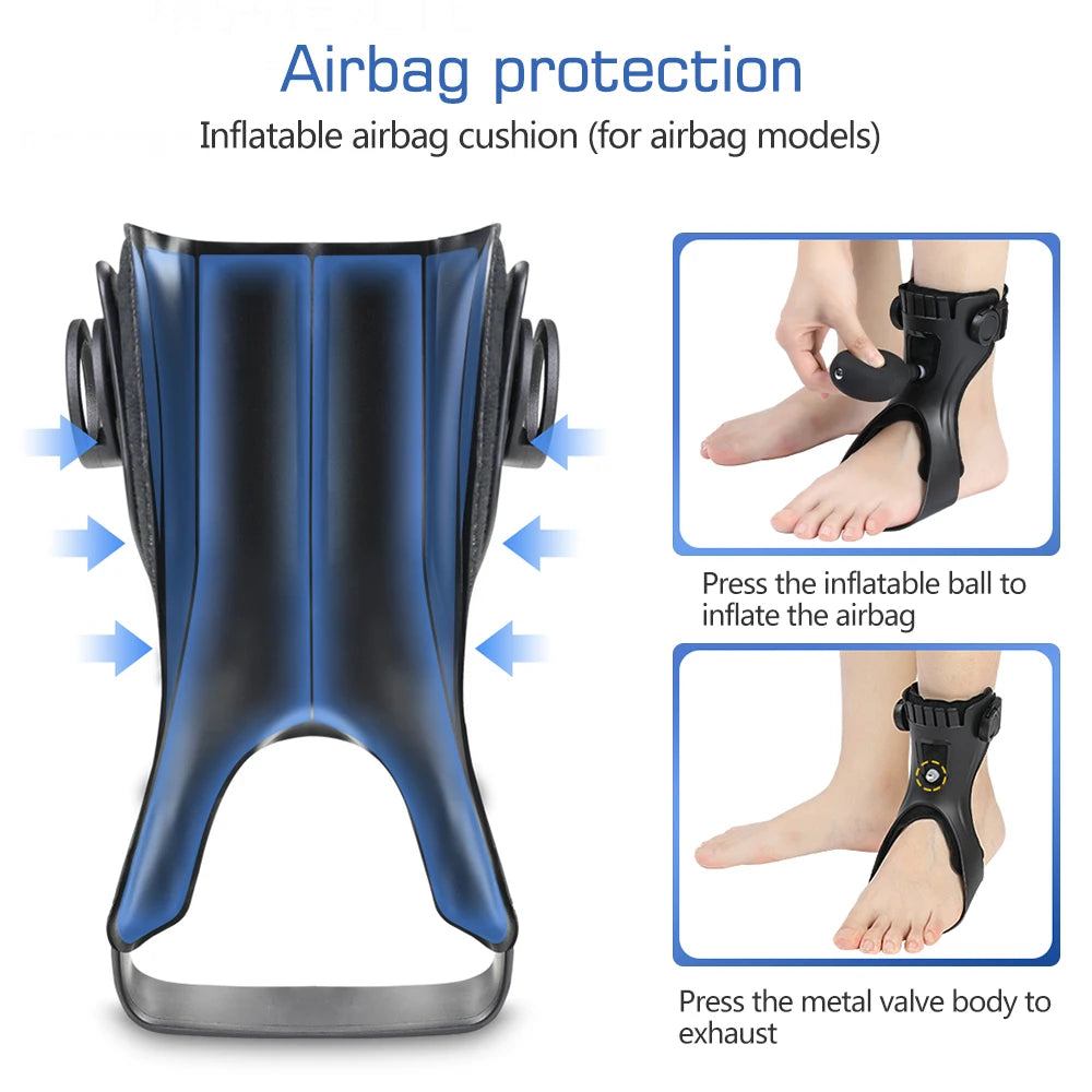 Drop Foot Brace AFO - Inflatable Airbag Ankle Support - Side View | Alpha Medical Care
