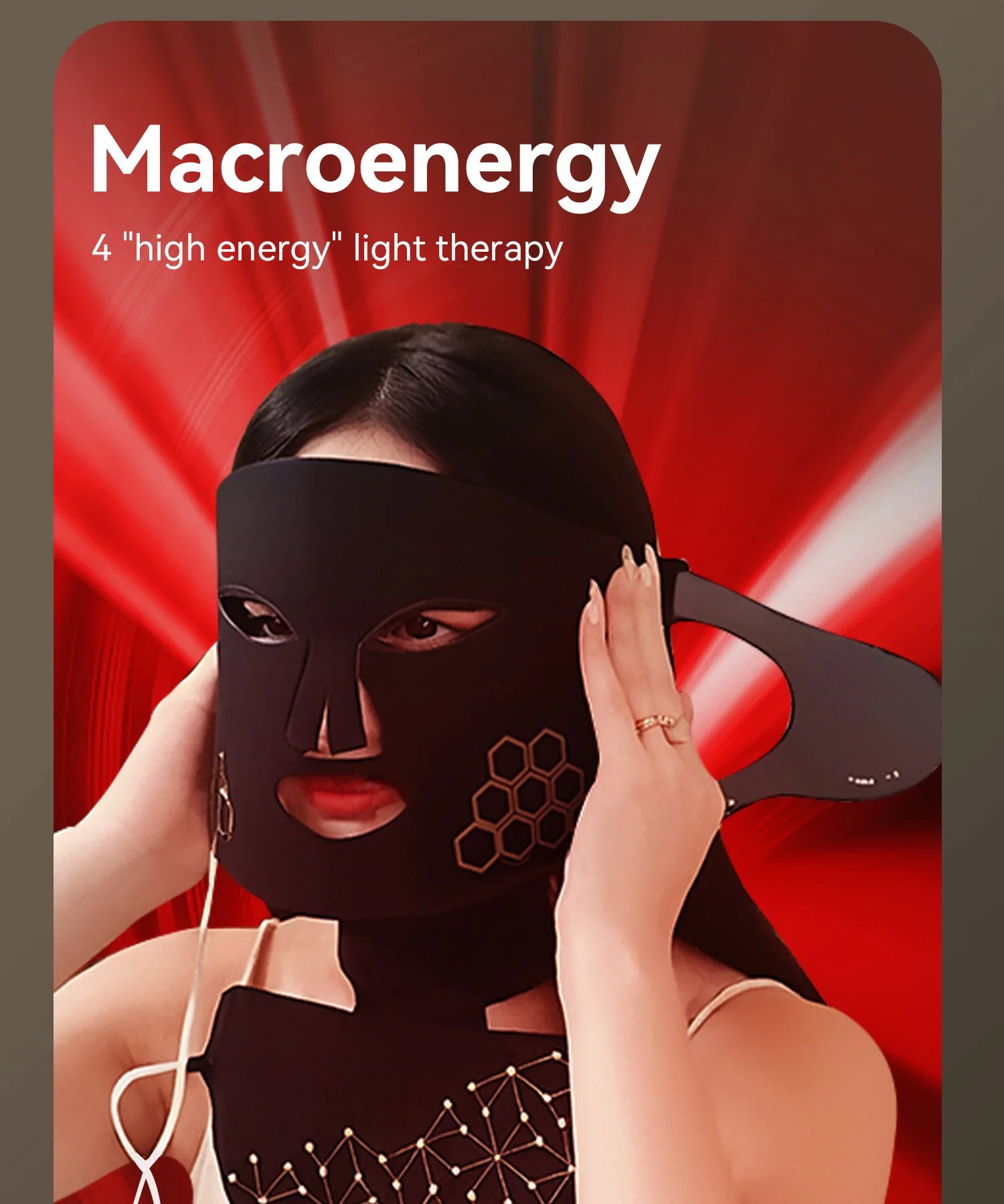 Hello Face Red Light Therapy Mask - Face & Neck Infrared LED - View 12 | Alpha Medical Care