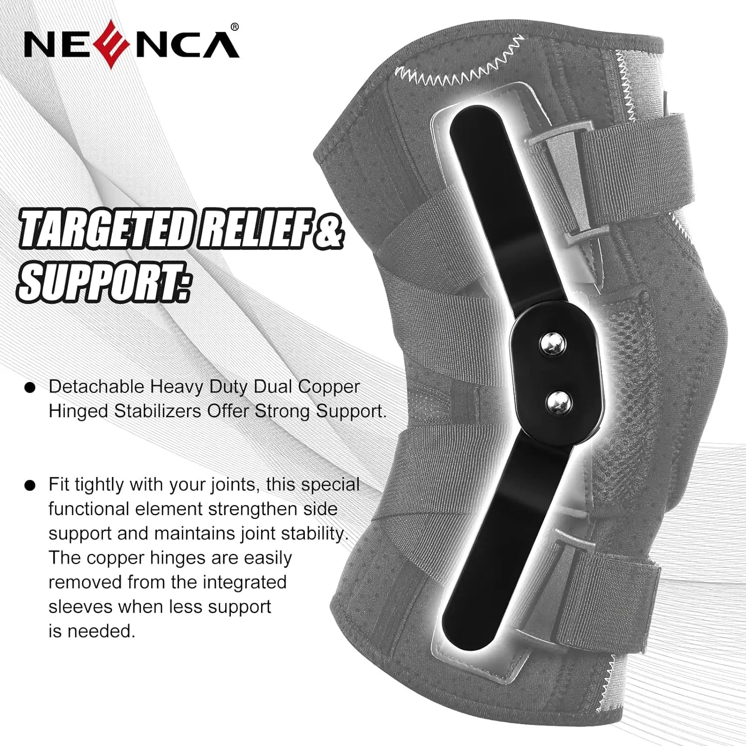 NEENCA Hinged Knee Brace - Side Stabilizers Support - Side View | Alpha Medical Care