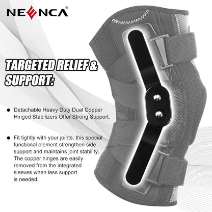 NEENCA Hinged Knee Brace - Side Stabilizers Support - Side View | Alpha Medical Care