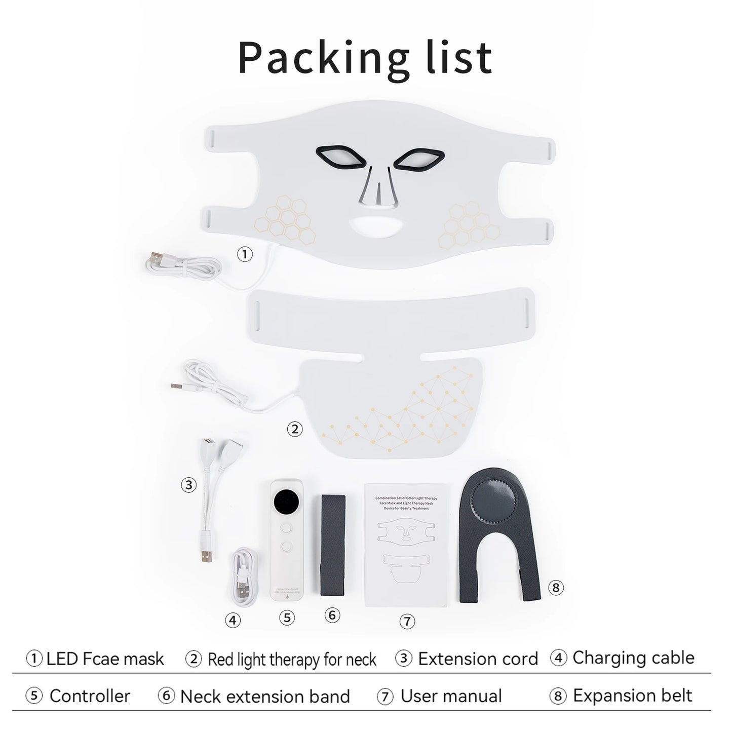 Hello Face Red Light Therapy Mask - Face & Neck Infrared LED - View 38 | Alpha Medical Care