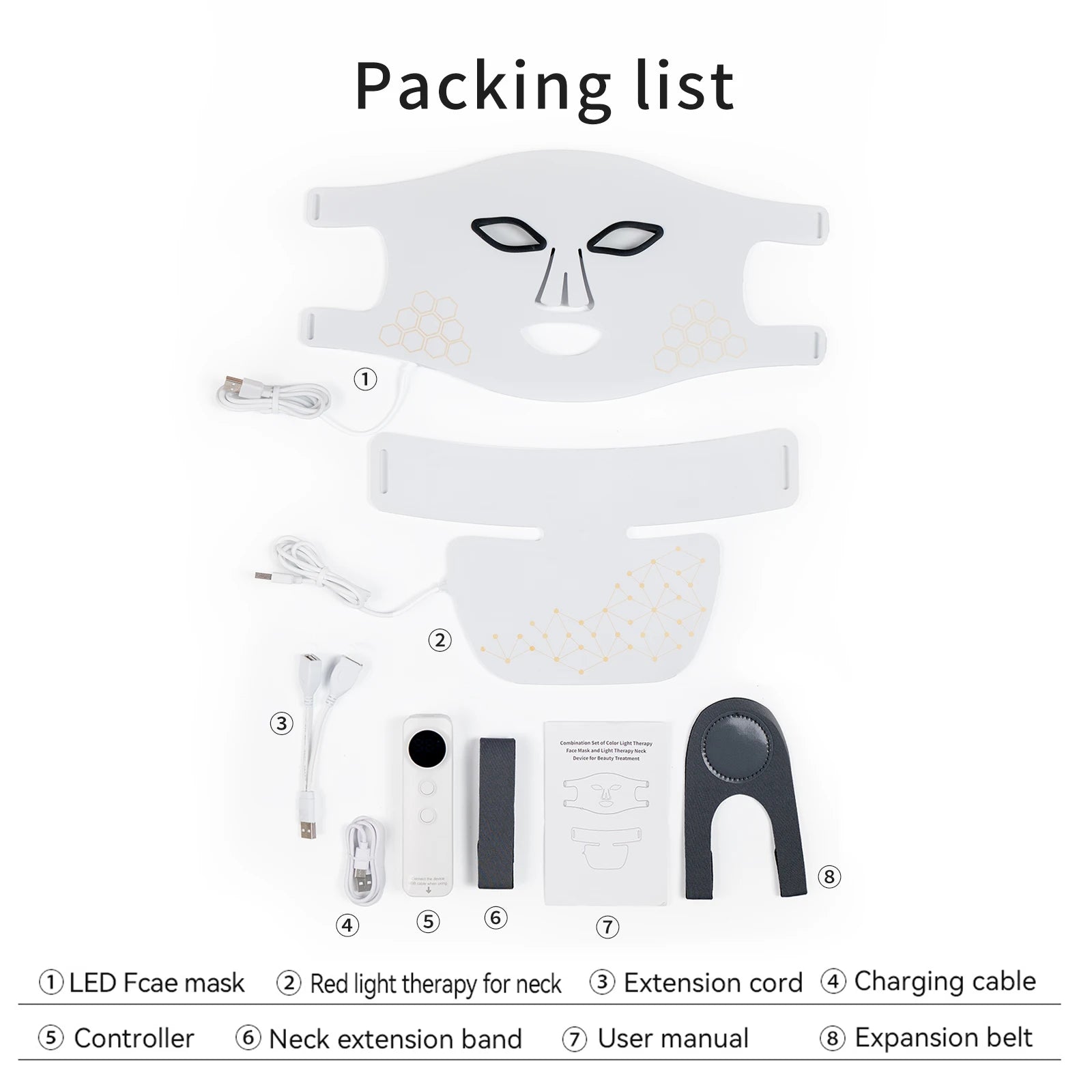 Hello Face Red Light Therapy Mask - Face & Neck Infrared LED - View 38 | Alpha Medical Care