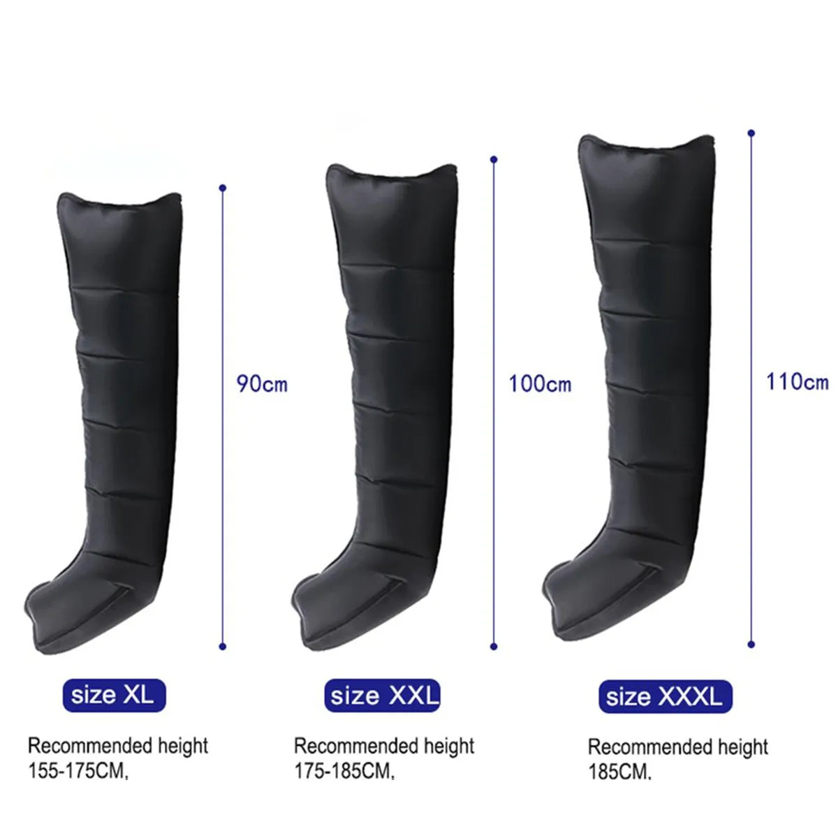 Leg Recovery Boots - 6 Chambers Air Compression Massager - Back View | Alpha Medical Care