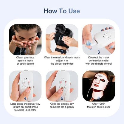 Foreverlily LED Face & Neck Mask - 7 Colors 3D Flexible - View 13 | Alpha Medical Care