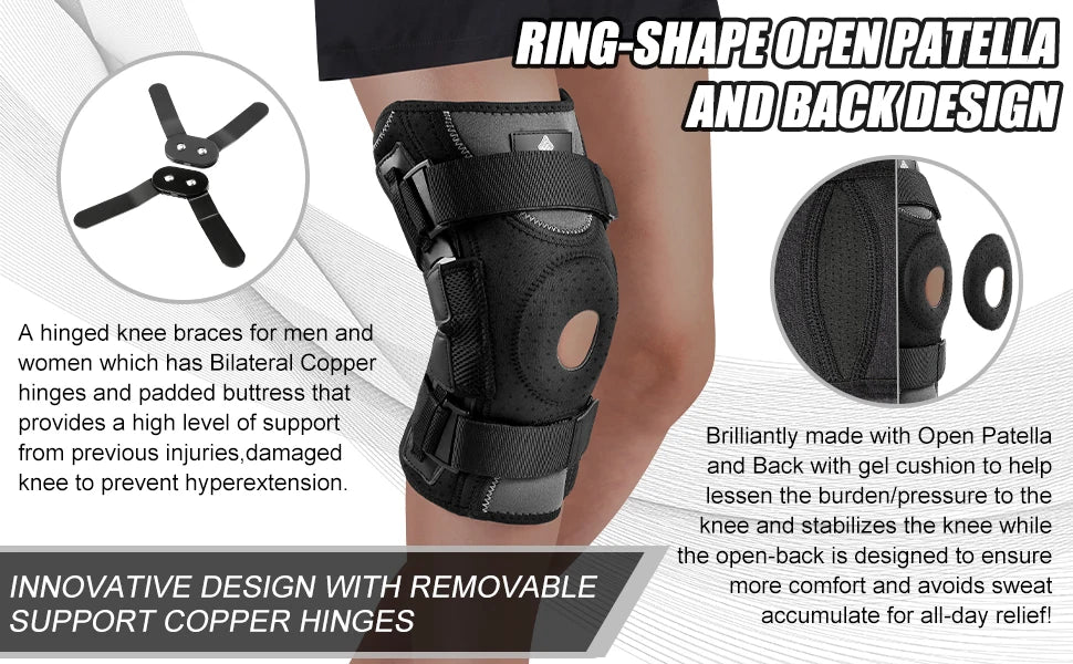 NEENCA Hinged Knee Brace - Side Stabilizers Support - View 9 | Alpha Medical Care