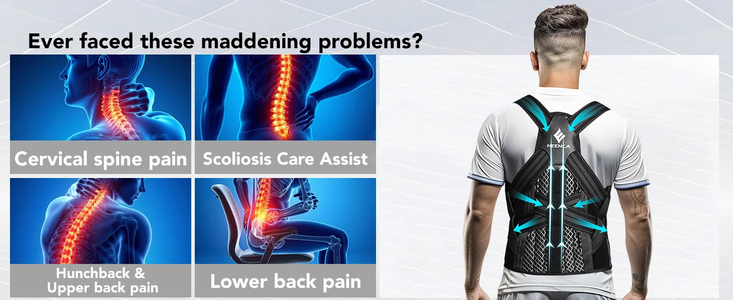 Posture Corrector - Adjustable Back Brace for Women Men - View 8 | Alpha Medical Care