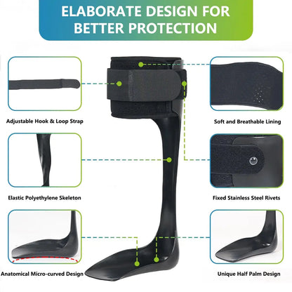 AFO Drop Foot Brace - Ankle Foot Orthosis for Men & Women - Detail View | Alpha Medical Care