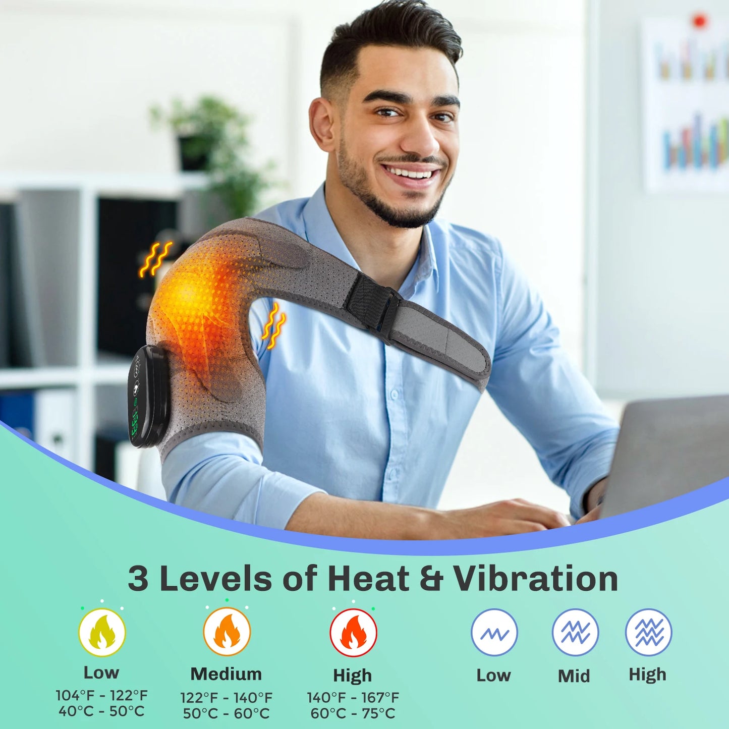 Vibration Shoulder Steamer - Heated Belt Massager - View 9 | Alpha Medical Care