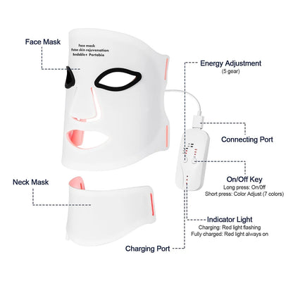 Foreverlily LED Face & Neck Mask - 7 Colors 3D Flexible - View 10 | Alpha Medical Care