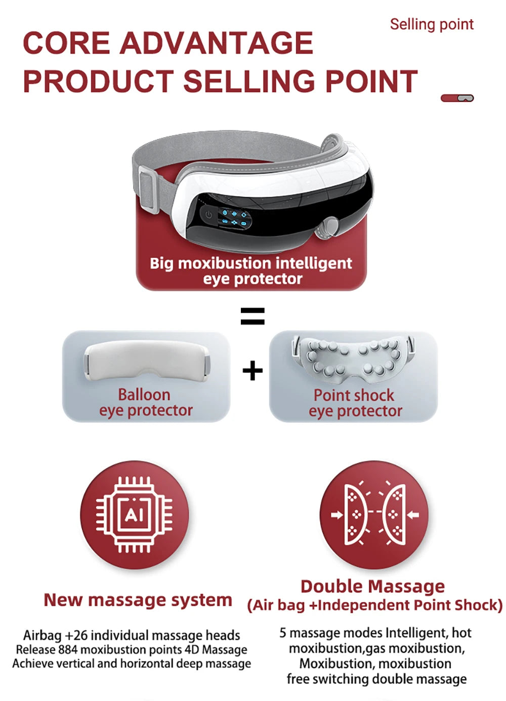 Electric Airbag Eye Massager - Heated Hot Compress - View 8 | Alpha Medical Care