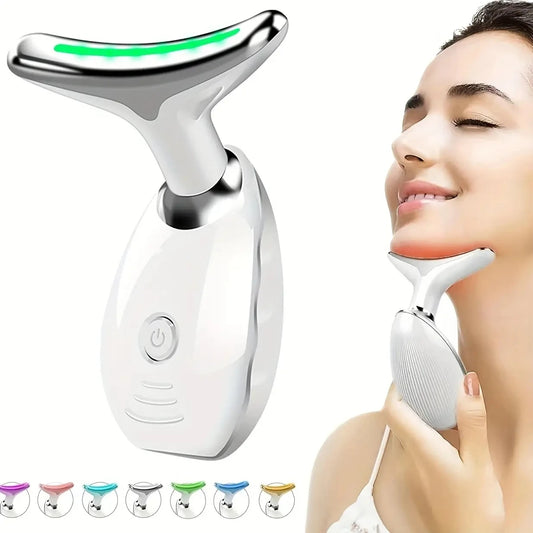 7 Color LED Vibrating Neck & Face Massager | Alpha Medical Care