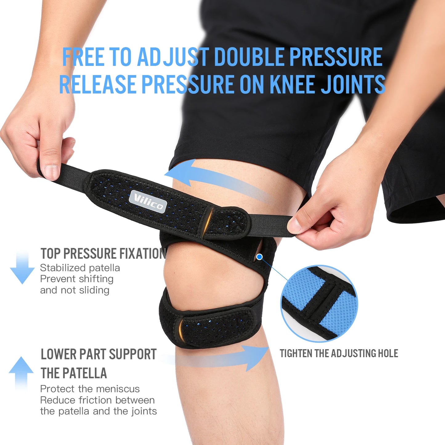 Double Patellar Knee Support Strap - Pain Relief Brace - In Use | Alpha Medical Care