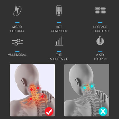 Neck Massage Machine - 4-Head Heating Protection - Back View | Alpha Medical Care