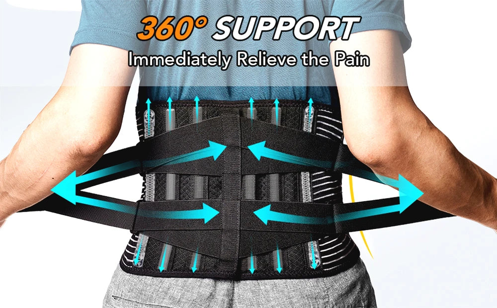 Lower Back Brace - 6 Stays Anti-Skid Lumbar Support - View 11 | Alpha Medical Care