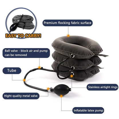 Cervical Neck Traction Device - Inflatable Home Relief - Back View | Alpha Medical Care