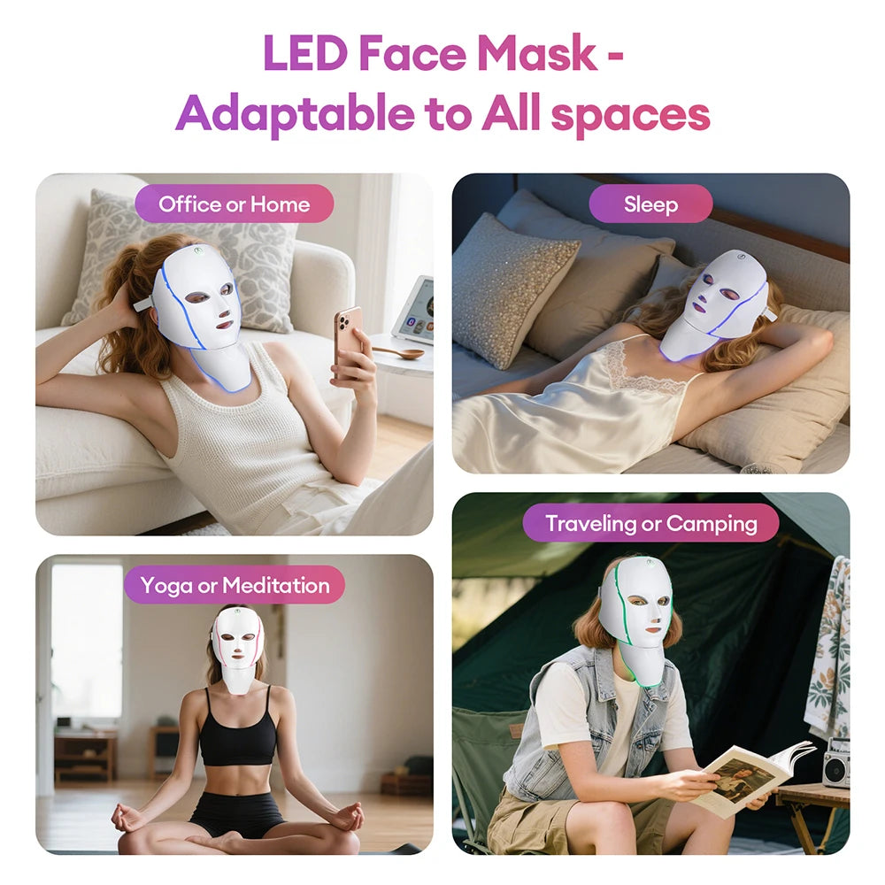 LED Facial Mask with Neck - 7 Colors Photon Anti-Aging - View 18 | Alpha Medical Care