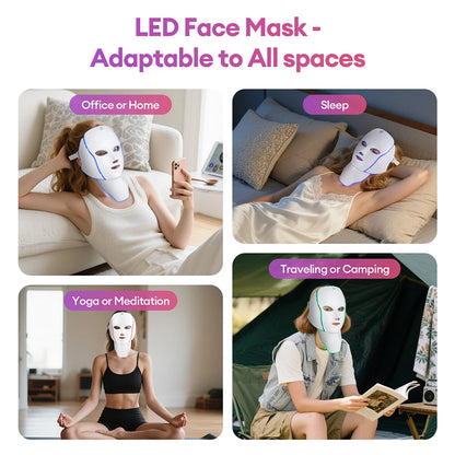 LED Facial Mask with Neck - 7 Colors Photon Anti-Aging - View 18 | Alpha Medical Care