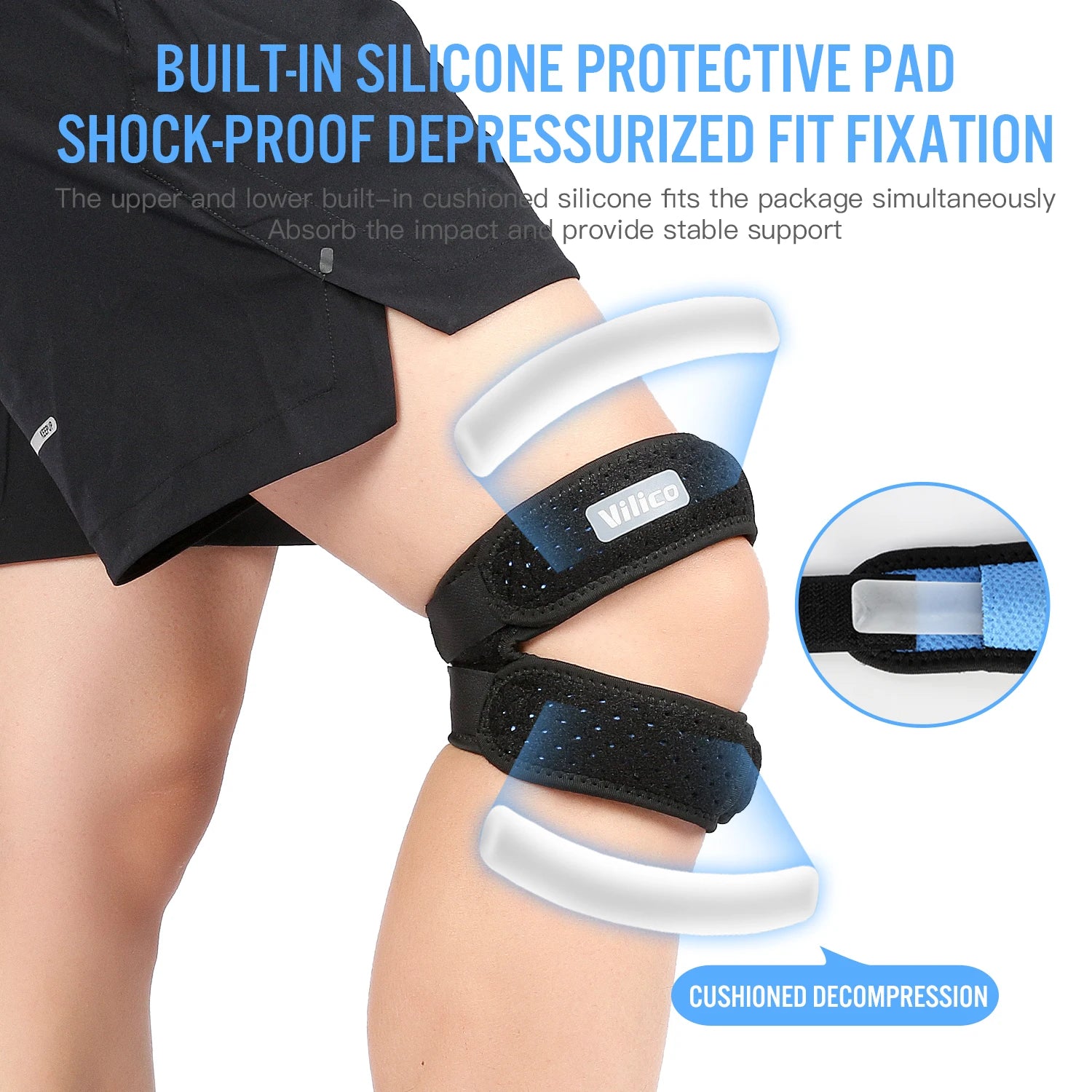 Double Patellar Knee Support Strap - Pain Relief Brace - Back View | Alpha Medical Care