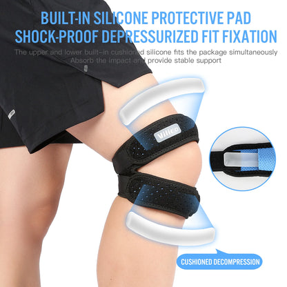 Double Patellar Knee Support Strap - Pain Relief Brace - Back View | Alpha Medical Care