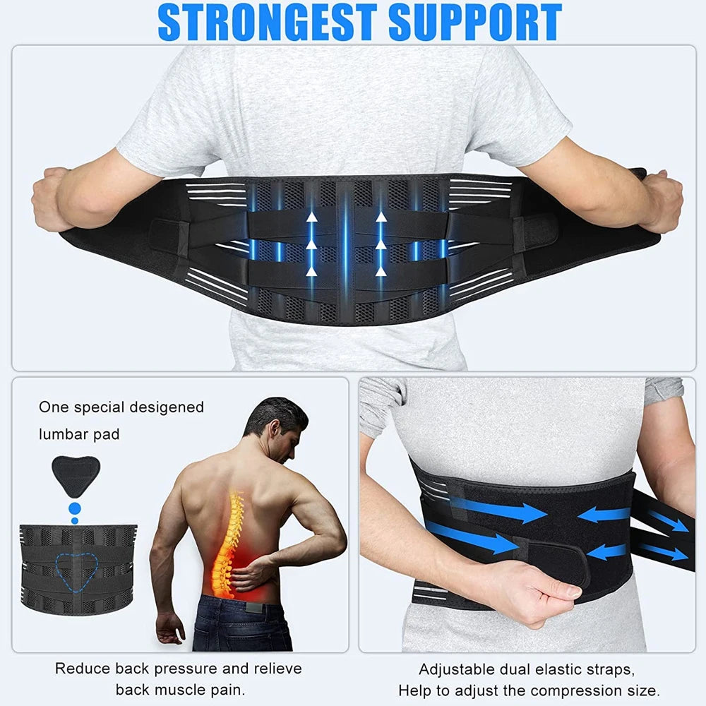 Lower Back Brace - 6 Stays Anti-Skid Lumbar Support - Detail View | Alpha Medical Care