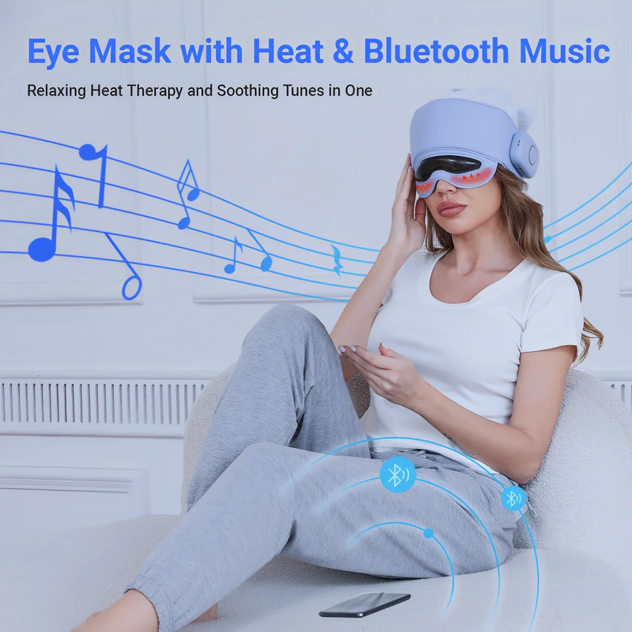 Head & Eye Massager - Heat, Fatigue & Stress Relief - Back View | Alpha Medical Care