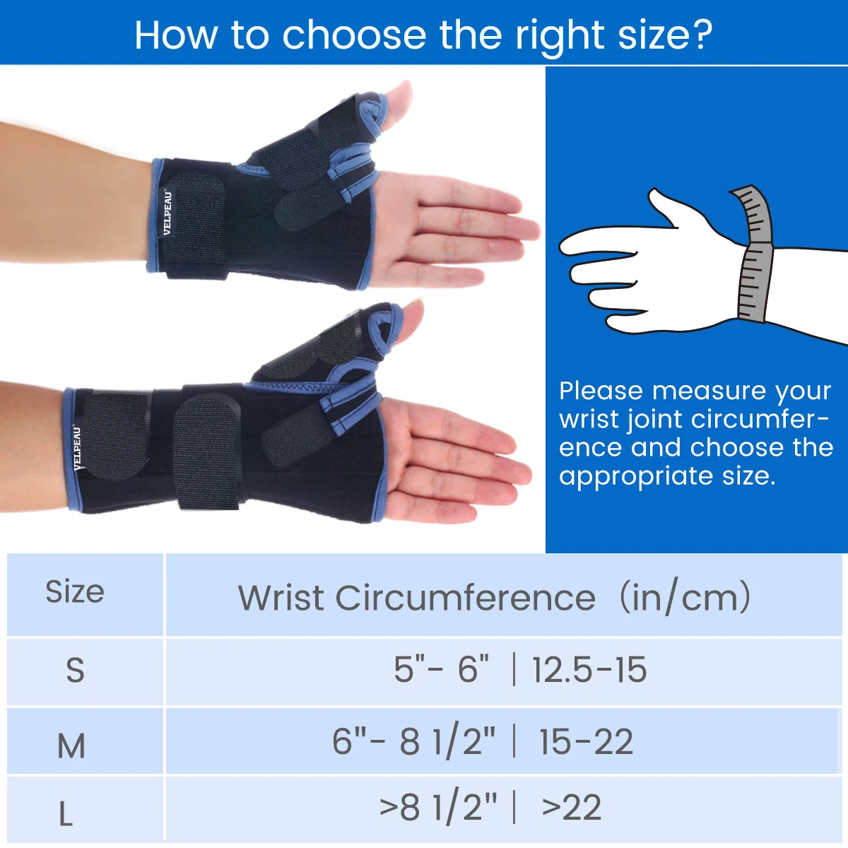 VELPEAU Wrist Splint - Carpal Tunnel Pain Relief - View 13 | Alpha Medical Care