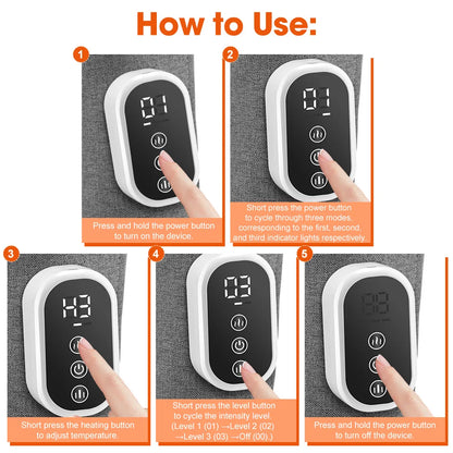 Electric Heating Leg Massager Wireless Rechargeable Air Compression Leg Calf Massage For Relief Relax Leg Muscles Health Care