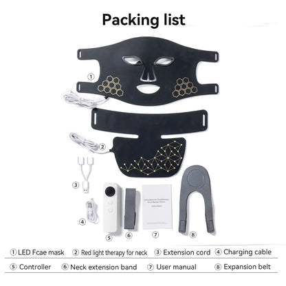 Hello Face Red Light Therapy Mask - Face & Neck Infrared LED - View 39 | Alpha Medical Care