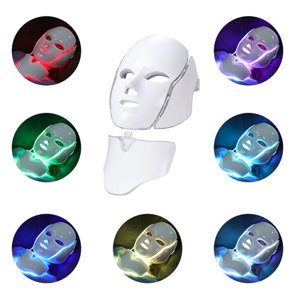 LED Facial Mask with Neck - 7 Colors Photon Anti-Aging - In Use | Alpha Medical Care