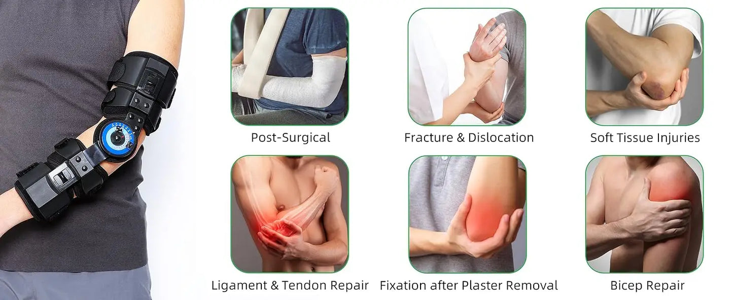Hinged ROM Elbow Brace - Post-Op Adjustable Stabilizer - View 8 | Alpha Medical Care