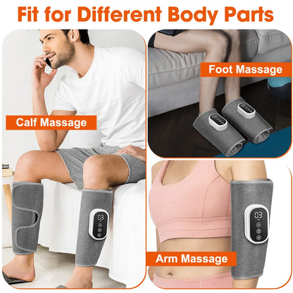 Electric Heating Leg Massager Wireless Rechargeable Air Compression Leg Calf Massage For Relief Relax Leg Muscles Health Care
