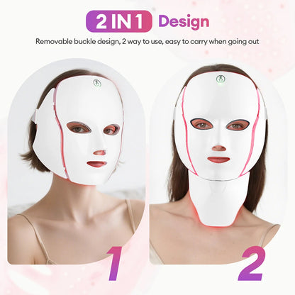 LED Facial Mask with Neck - 7 Colors Photon Anti-Aging - View 14 | Alpha Medical Care