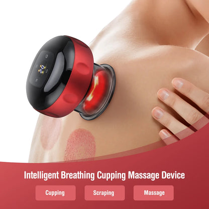 Smart Electric Vacuum Cupping Device Body Scraping Massager Heating Suction Cup Device Physical Fatigue Relief Health Care