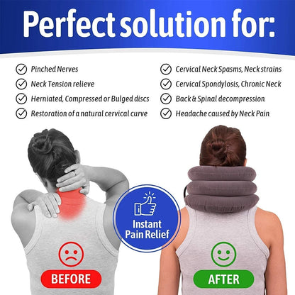 Cervical Neck Traction Device - Inflatable Home Relief - In Use | Alpha Medical Care