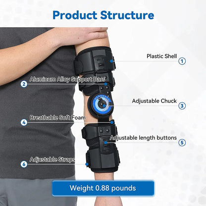 Hinged ROM Elbow Brace - Post-Op Adjustable Stabilizer - Side View | Alpha Medical Care
