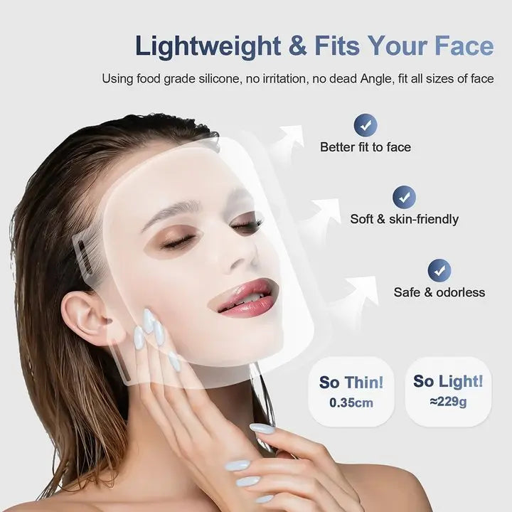 Foreverlily LED Face & Neck Mask - 7 Colors 3D Flexible - Side View | Alpha Medical Care