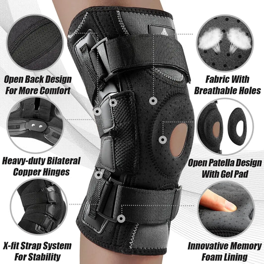 NEENCA Hinged Knee Brace - Side Stabilizers Support - Detail View | Alpha Medical Care